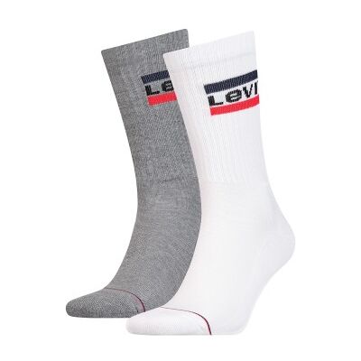 Levis 2P Sport Regular Cut Sock Weiß/Grau Gr 39/42 Levis 2P Sport Regular Cut Sock Weiß/Grau Gr 39/42