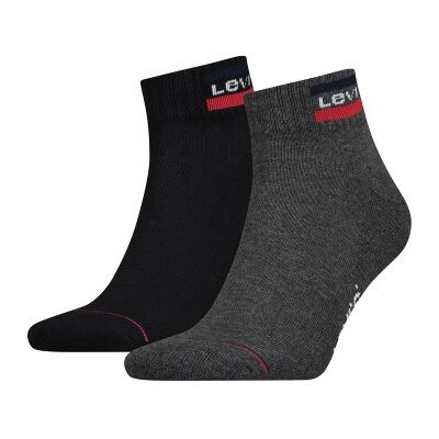 Levis 2P Sport Mid Cut Sock Schwarz/Grau Gr 35/38 Levis 2P Sport Mid Cut Sock Schwarz/Grau Gr 35/38