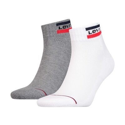 Levis 2P Sport Mid Cut Sock Weiß/Grau Gr 43/46 Levis 2P Sport Mid Cut Sock Weiß/Grau Gr 43/46