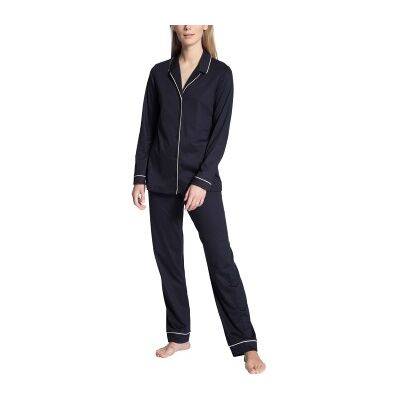 Calida Night Lovers Pyjama With Collar Dunkelblau Baumwolle Large Damen Calida Night Lovers Pyjama With Collar Dunkelblau Baumwolle Large Damen