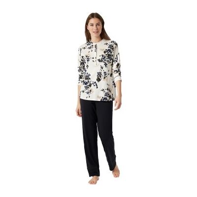 Schiesser Contemporary Nightwear Pyjama Interlock Schwarz/Weiß 44 Damen Schiesser Contemporary Nightwear Pyjama Interlock Schwarz/Weiß 44 Damen