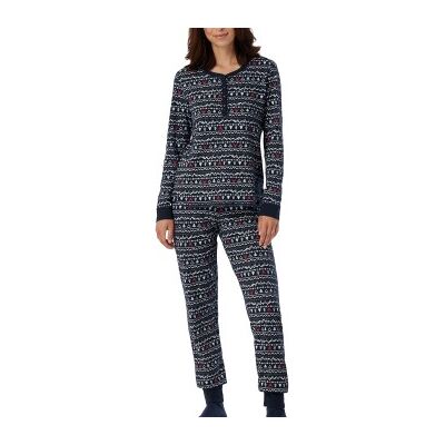 Schiesser 2-set Pyjama And Socks X-Mas Gifting Set Blau Muster Small Damen Schiesser 2-set Pyjama And Socks X-Mas Gifting Set Blau Muster Small Damen