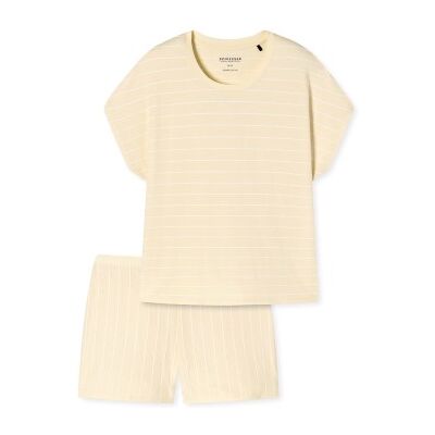 Schiesser Just Stripes Short Pyjamas Vanille Baumwolle 36 Damen Schiesser Just Stripes Short Pyjamas Vanille Baumwolle 36 Damen