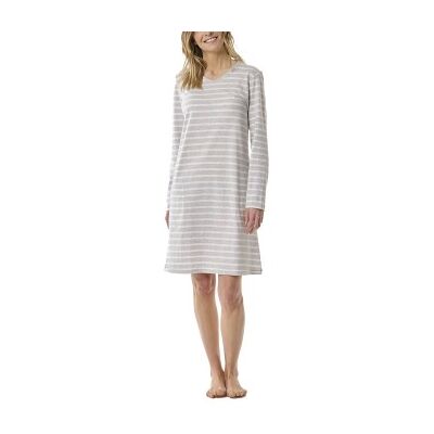 Schiesser Women Longsleeve Nightdress Weiß/Grau Baumwolle 40 Damen Schiesser Women Longsleeve Nightdress Weiß/Grau Baumwolle 40 Damen
