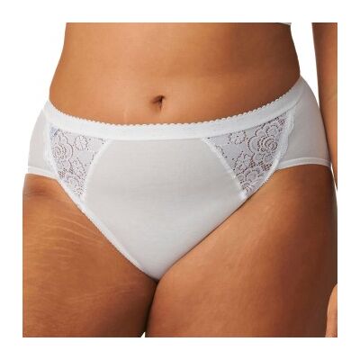Sloggi 4P Chic Midi Lace Briefs Weiß Baumwolle 36 Damen Sloggi 4P Chic Midi Lace Briefs Weiß Baumwolle 36 Damen
