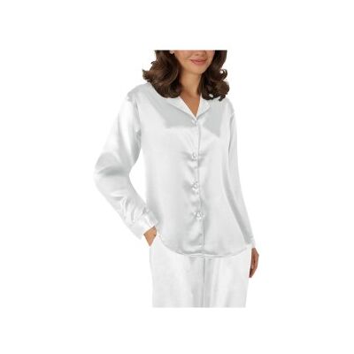Lady Avenue Satin Pyjama With Long Sleeves Elfenbein XX-Large Damen Lady Avenue Satin Pyjama With Long Sleeves Elfenbein XX-Large Damen