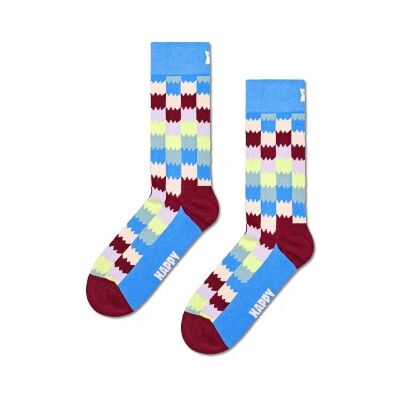 Happy Socks Dizzy Check Sock Blau Muster Baumwolle Gr 36/40 Happy Socks Dizzy Check Sock Blau Muster Baumwolle Gr 36/40