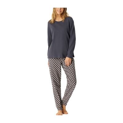 Schiesser Comfort Essentials Pyjama Set Dunkelgrau Baumwolle X-Large Damen Schiesser Comfort Essentials Pyjama Set Dunkelgrau Baumwolle X-Large Damen