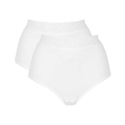 Damella 2P Maxi Brief With Lace Weiß Baumwolle Large Damen Damella 2P Maxi Brief With Lace Weiß Baumwolle Large Damen