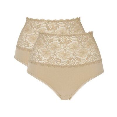 Damella 2P Lace Maxi Briefs Beige Baumwolle 2XL Damen Damella 2P Lace Maxi Briefs Beige Baumwolle 2XL Damen