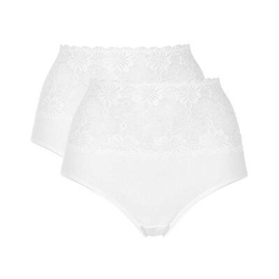 Damella 2P Lace Maxi Briefs Weiß Baumwolle Small Damen Damella 2P Lace Maxi Briefs Weiß Baumwolle Small Damen
