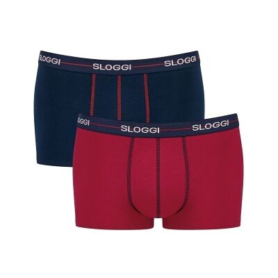 Sloggi 2P For Men Start Hip Blau/Rot Baumwolle Medium Herren Sloggi 2P For Men Start Hip Blau/Rot Baumwolle Medium Herren