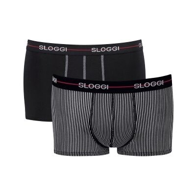 Sloggi 2P For Men Start Hip Schwarz Streif Baumwolle Medium Herren Sloggi 2P For Men Start Hip Schwarz Streif Baumwolle Medium Herren