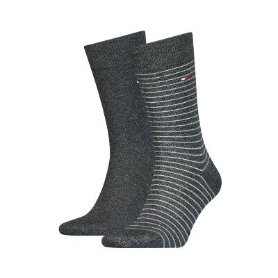 Tommy Hilfiger 2P Men Sock Stripe Dunkelgrau Gr 39/42 Herren Tommy Hilfiger 2P Men Sock Stripe Dunkelgrau Gr 39/42 Herren