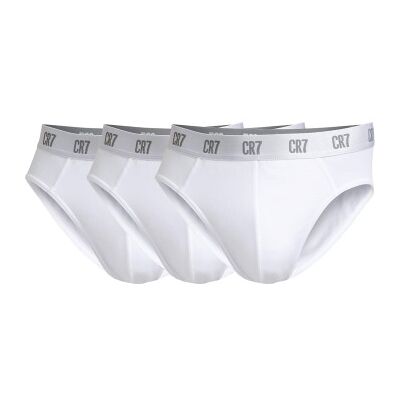 CR7 Cristiano Ronaldo 3P Basic Brief Weiß Baumwolle Large Herren CR7 Cristiano Ronaldo 3P Basic Brief Weiß Baumwolle Large Herren
