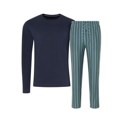 Jockey Night And Day Long Pyjama Blau/Gestreift Large Herren Jockey Night And Day Long Pyjama Blau/Gestreift Large Herren
