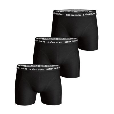 Björn Borg 3P Essential Shorts Schwarz Baumwolle Small Herren Björn Borg 3P Essential Shorts Schwarz Baumwolle Small Herren