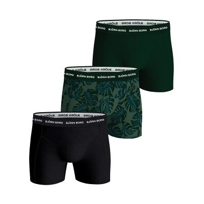 Björn Borg 3P Essential Shorts Schwarz/Grün Baumwolle X-Small Herren Björn Borg 3P Essential Shorts Schwarz/Grün Baumwolle X-Small Herren