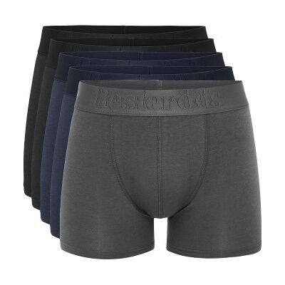 Resteröds 5P Gunnar Bamboo Boxer Grau/Blau XX-Large Herren Resteröds 5P Gunnar Bamboo Boxer Grau/Blau XX-Large Herren