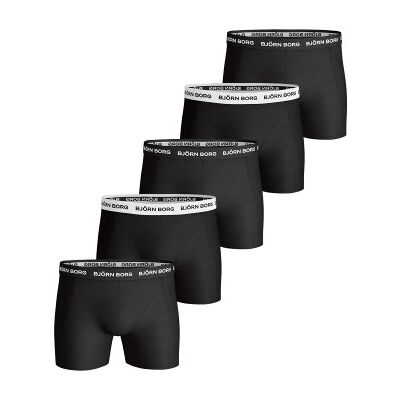 Björn Borg 5P Essential Shorts Solids Schwarz Baumwolle Small Herren Björn Borg 5P Essential Shorts Solids Schwarz Baumwolle Small Herren