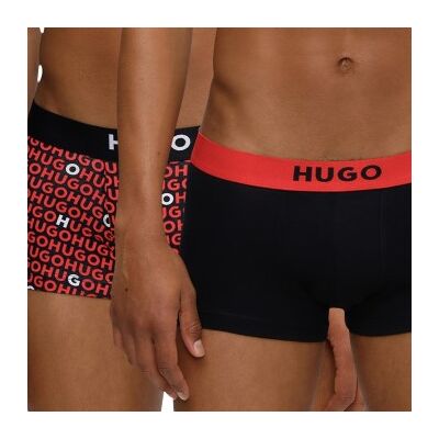 HUGO 2P Brother Trunk Schwarz/Rot Baumwolle Large Herren HUGO 2P Brother Trunk Schwarz/Rot Baumwolle Large Herren