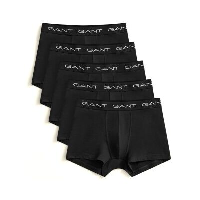 Gant 5P Basic Trunks Schwarz Baumwolle X-Large Herren Gant 5P Basic Trunks Schwarz Baumwolle X-Large Herren