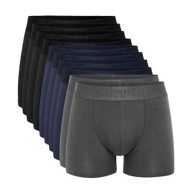 Resteröds 10P Gunnar Bamboo Boxer Brief Grau/Blau X-Large Herren Resteröds 10P Gunnar Bamboo Boxer Brief Grau/Blau X-Large Herren