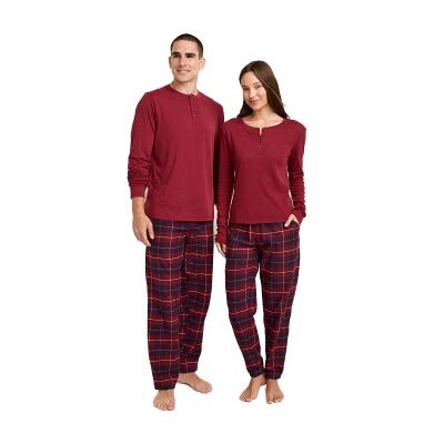 Jockey Pyjama 11 Mix Cotton Marine/Rot Baumwolle Large Herren Jockey Pyjama 11 Mix Cotton Marine/Rot Baumwolle Large Herren