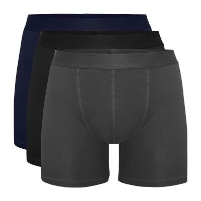 Resteröds 3P Bamboo Boxer Long leg Grau/Blau Medium Herren Resteröds 3P Bamboo Boxer Long leg Grau/Blau Medium Herren