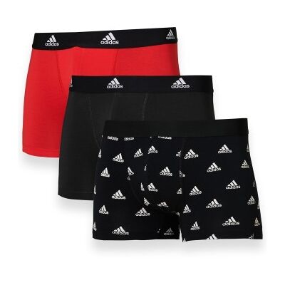 adidas 3P Active Flex Cotton Trunk Schwarz/Rot Baumwolle Medium Herren adidas 3P Active Flex Cotton Trunk Schwarz/Rot Baumwolle Medium Herren