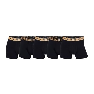 CR7 Cristiano Ronaldo 5P Organic Cotton Trunks Black/Gold Baumwolle Medium Herren CR7 Cristiano Ronaldo 5P Organic Cotton Trunks Black/Gold Baumwolle Medium Herren