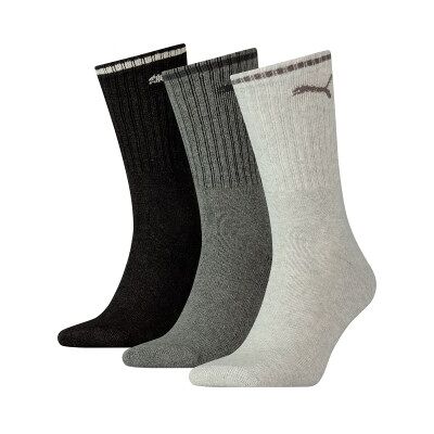 Puma 3P Crew Sock Stripe Schwarz/Grau Gr 39/42 Puma 3P Crew Sock Stripe Schwarz/Grau Gr 39/42
