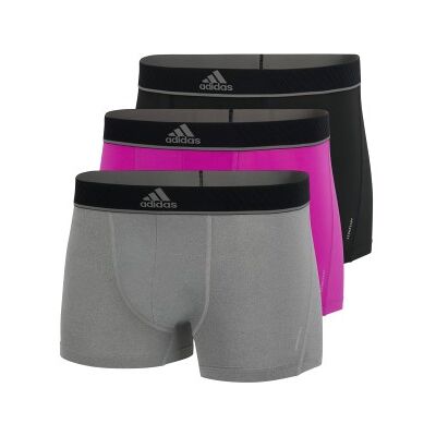 adidas 3P Sport Trunk Grau/Rosa Polyester Medium Herren adidas 3P Sport Trunk Grau/Rosa Polyester Medium Herren