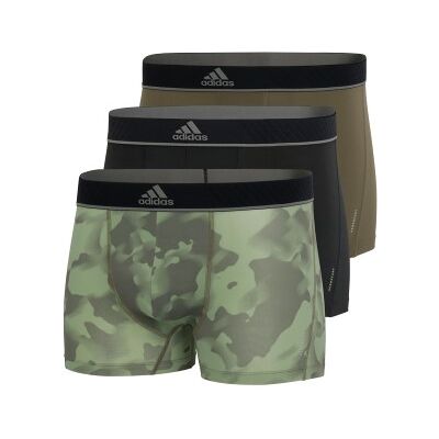 adidas 3P Sport Trunk Schwarz/Grün Polyester Medium Herren adidas 3P Sport Trunk Schwarz/Grün Polyester Medium Herren