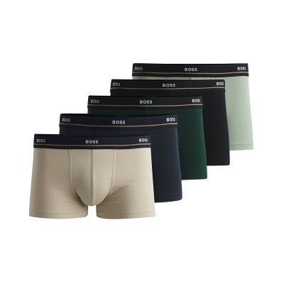 BOSS 5P Essential Trunk Schwarz Beige Baumwolle XX-Large Herren BOSS 5P Essential Trunk Schwarz Beige Baumwolle XX-Large Herren