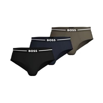 BOSS 3P Bold Design Hip Brief Schwarz/Grün Baumwolle Small Herren BOSS 3P Bold Design Hip Brief Schwarz/Grün Baumwolle Small Herren