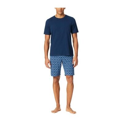 Schiesser Casual Essentials Short Sleeve Pyjama Marine gemustert Baumwolle X-Large Herren Schiesser Casual Essentials Short Sleeve Pyjama Marine gemustert Baumwolle X-Large Herren