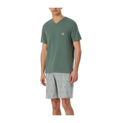 Schiesser 95-5 Short Pyjama V-neck Khaki Baumwolle 3XL Herren Schiesser 95-5 Short Pyjama V-neck Khaki Baumwolle 3XL Herren
