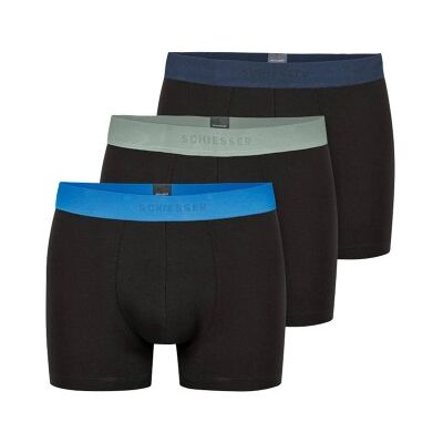 Schiesser 3P 95-5 Organic Cotton Woven Shorts Schwarz/Blau Baumwolle Large Herren Schiesser 3P 95-5 Organic Cotton Woven Shorts Schwarz/Blau Baumwolle Large Herren