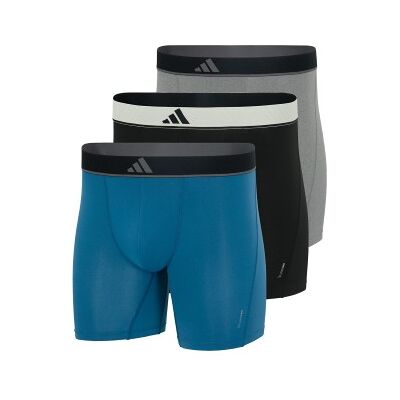 adidas 3P Active Micro Flex Boxer Brief Grau/Blau Polyester X-Large Herren adidas 3P Active Micro Flex Boxer Brief Grau/Blau Polyester X-Large Herren
