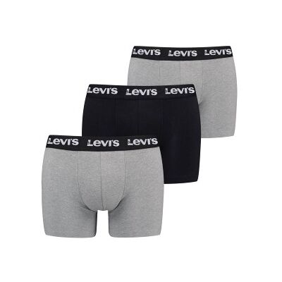 Levis 3P Repeat Logo Boxer Brief Multi Schwarz/Grau Baumwolle Large Herren Levis 3P Repeat Logo Boxer Brief Multi Schwarz/Grau Baumwolle Large Herren