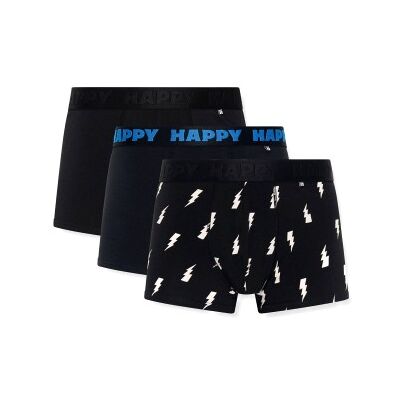 Happy socks 3P Black And White Boxershorts Schwarz Baumwolle Large Herren Happy socks 3P Black And White Boxershorts Schwarz Baumwolle Large Herren
