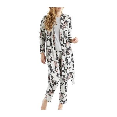 Damella Greymelange Flower Wrap Around Robe Grau X-Large Damen Damella Greymelange Flower Wrap Around Robe Grau X-Large Damen