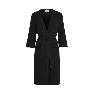 Damella Viscose Plain Wave Robe Schwarz Bambus XX-Large Damen Damella Viscose Plain Wave Robe Schwarz Bambus XX-Large Damen