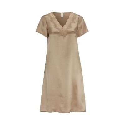 Damella Woven Silk Plain Nightdress Nougat Seide X-Large Damen Damella Woven Silk Plain Nightdress Nougat Seide X-Large Damen