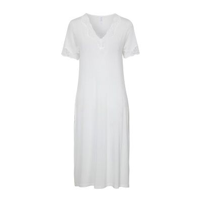 Damella Bamboo Plain Lace Short Sleeve Nightdress Elfenbein Bambus XX-Large Damen Damella Bamboo Plain Lace Short Sleeve Nightdress Elfenbein Bambus XX-Large Damen