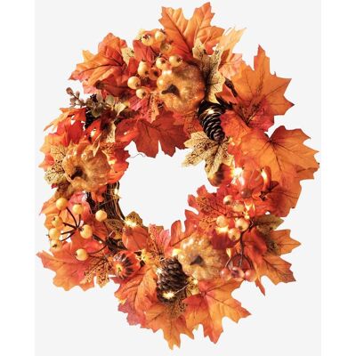 bonprix LED-Hängedeko Türkranz mit Herbstdeko - orange bonprix LED-Hängedeko Türkranz mit Herbstdeko - orange