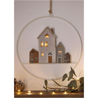 bonprix Boltze LED-Hängedeko Häuser - beige bonprix Boltze LED-Hängedeko Häuser - beige