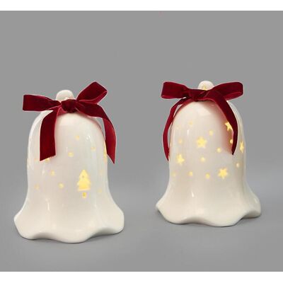bonprix LED-Deko-Objekt Glocken mit Schleife (2er Pack) - weiß bonprix LED-Deko-Objekt Glocken mit Schleife (2er Pack) - weiß