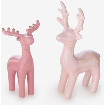 bonprix Deko-Objekte Rentier (2-tlg. Set) - rosa bonprix Deko-Objekte Rentier (2-tlg. Set) - rosa